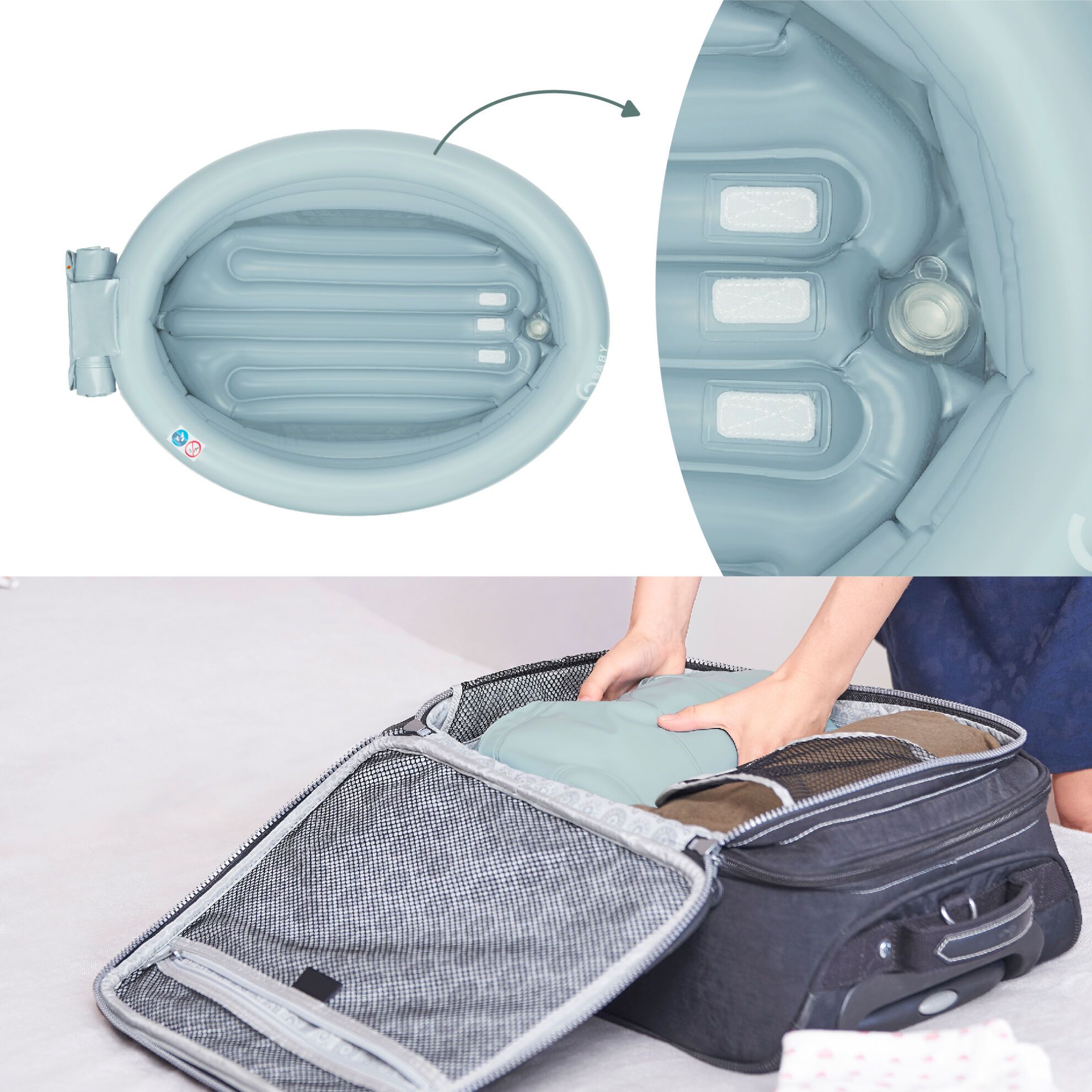 Babymoov Oppusteligt badekar – Aqua Dots - Badekar - MamaMilla