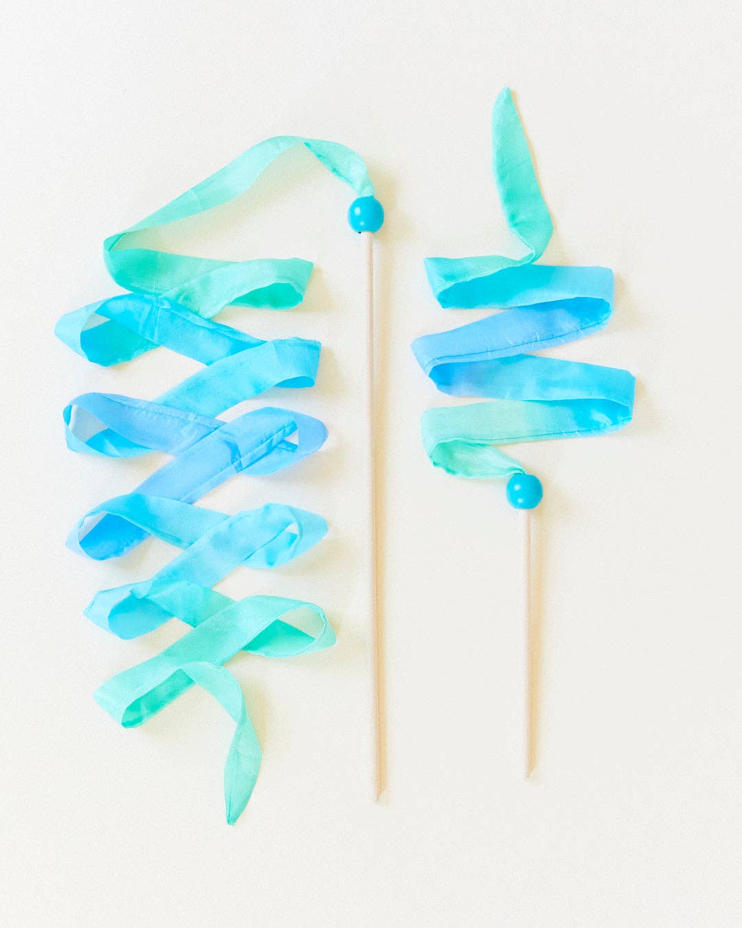 Sarahs Silk Sea Streamer - natural silk & wood wand - - MamaMilla