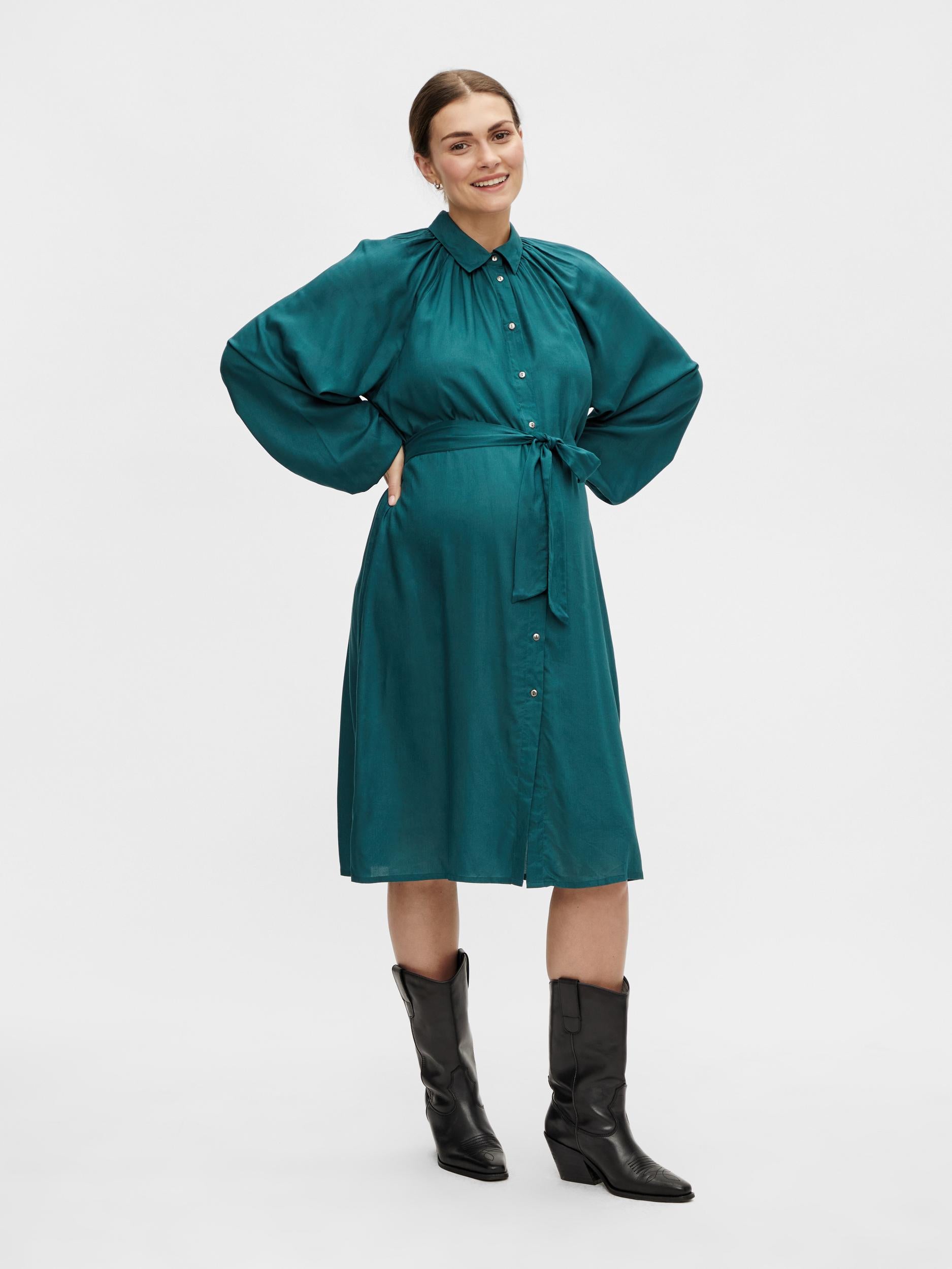 Mamalicious 2in1 Midi-Hemdkleid aus Viskose – Umstandsmode – MamaMilla