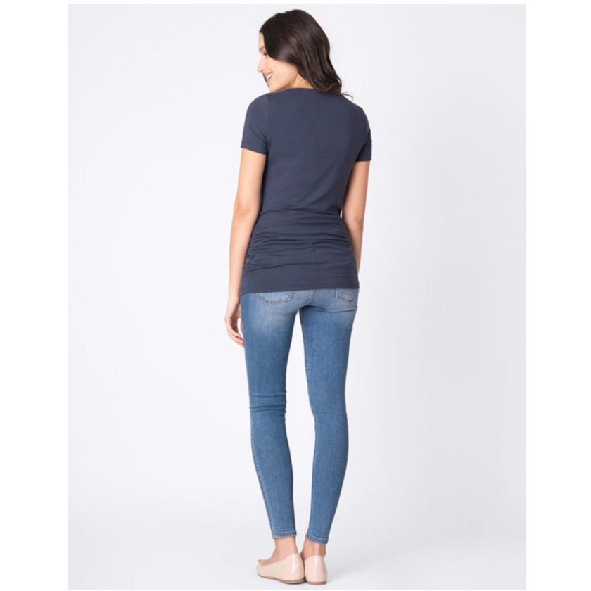 Seraphine 2-pack Vente- T-shirts in bamboe - Julianne - Marine/Grijs - Zwangerschapskleding - MamaMilla