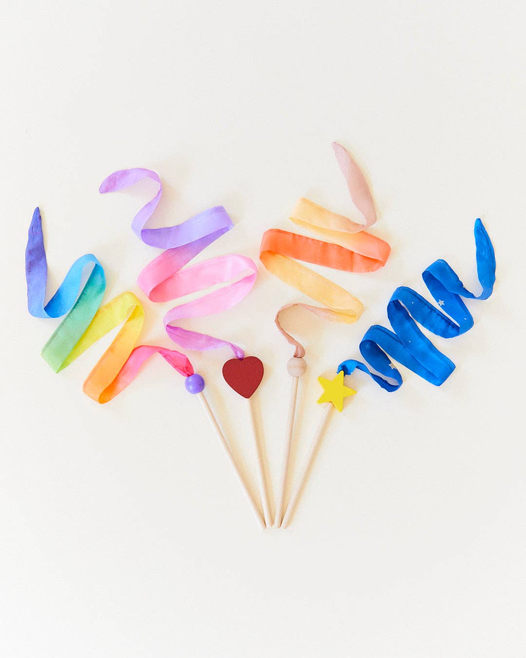 Sarahs Silk Mini Desert Streamers - Silk &amp; Wood Wand - - MamaMilla