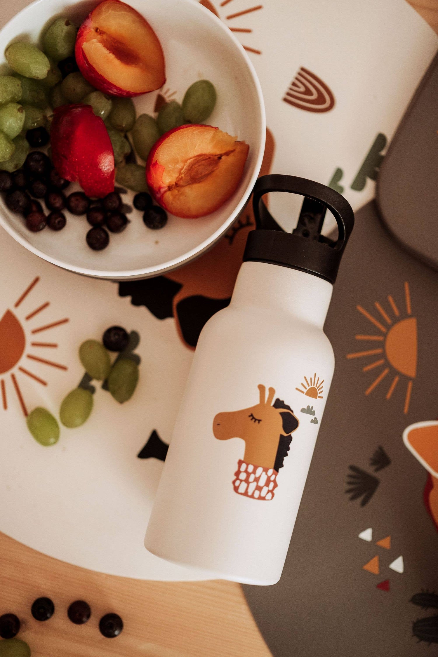 Kikadu Drikkedunk til Børn - Rustfri Stål - Natur Giraf