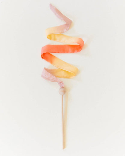 Sarahs Silk Mini Desert Streamers - Silk &amp; Wood Wand - - MamaMilla