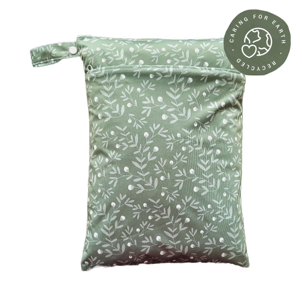 Svenska Skogen | Wetbag medium: Humleblommor gröna - - MamaMilla