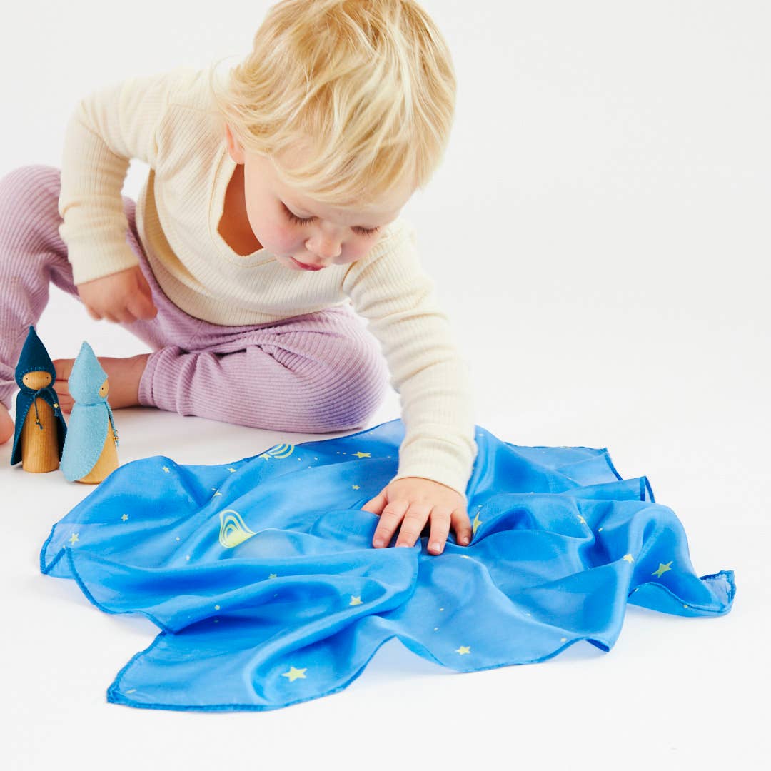 Sarahs Silk Mini Enchanted Playsilks - 100% Silk Natural, Waldorf Toys: Rainbow - - MamaMilla