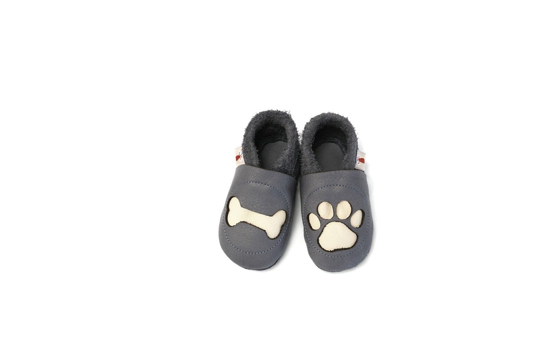 Baobaby Classic Baby Skor - Paw Grey S - - MamaMilla