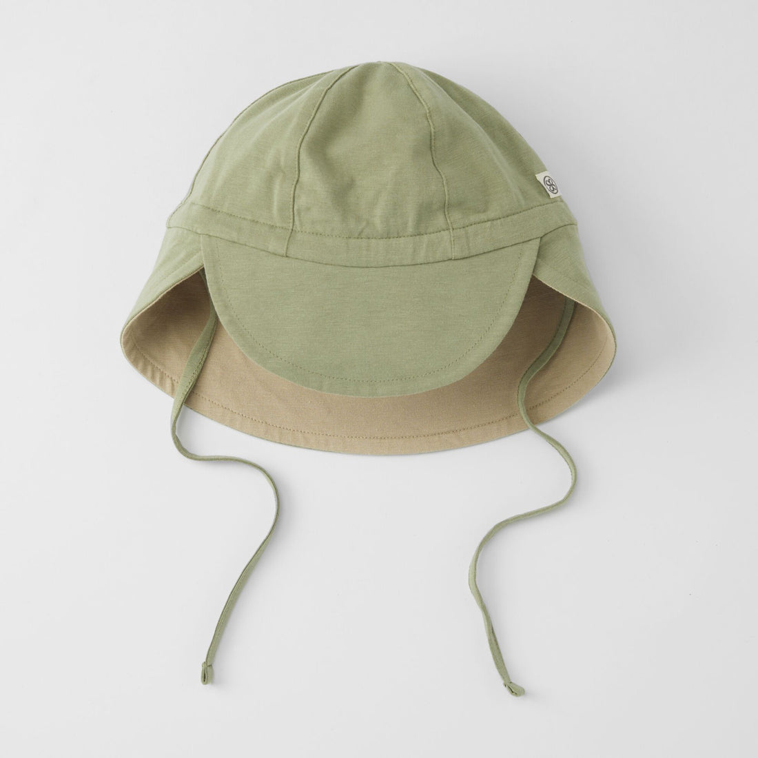 Cloby Sunhat UPF 50+ Olivgrön/Sandstrand 0-6m - - MamaMilla