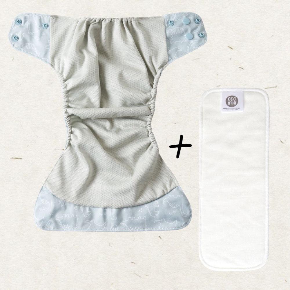 One Size Coolmax Pocket Diaper. Sage - - MamaMilla