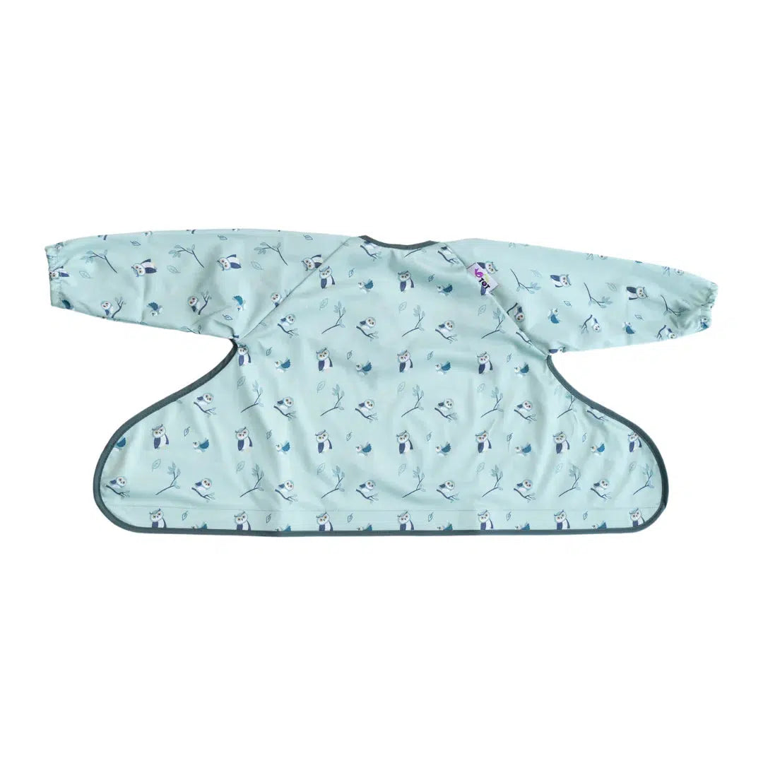 Tidy Tot Hagesmæk, Bakke og Ske - SÆT - Sand - Hagesmæk med ærmer - MamaMilla