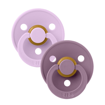 BIBS Colour rund sut str. 2, latex – Violet Sky/Mauve (2-pack) - MamaMilla