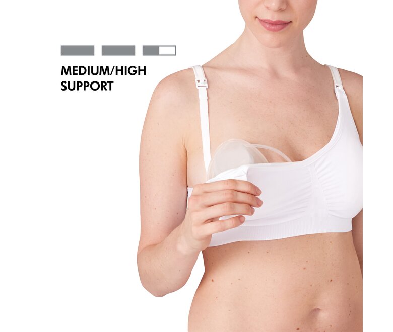 Medela Bekväm 3-i-1 amnings- och pumpbh, vit, storlek M - MamaMilla