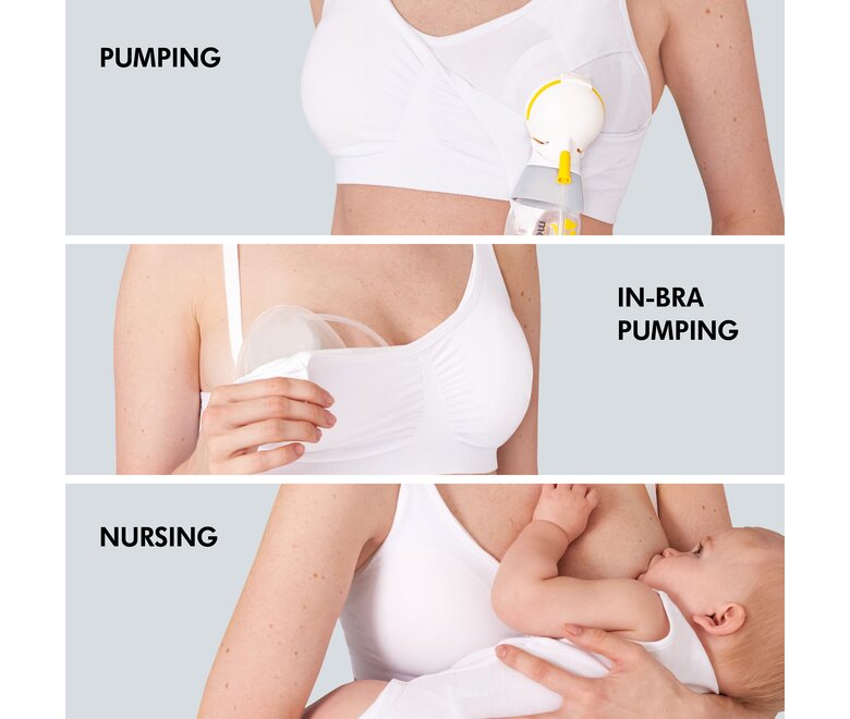 Medela Komfortabel 3-i-1 amme- og pumpe-BH, sort, str. L - MamaMilla