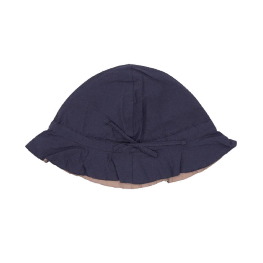 Copenhagen Colors - Ekologisk Vändbar Sommarhatt - Marinblå Beige - Solhatt - MamaMilla