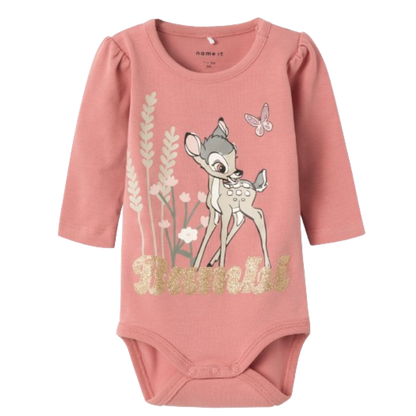 Name it Body mit Disney-Motiv und Glitzer – Droma – Bambi – Ash Rose – Body – MamaMilla