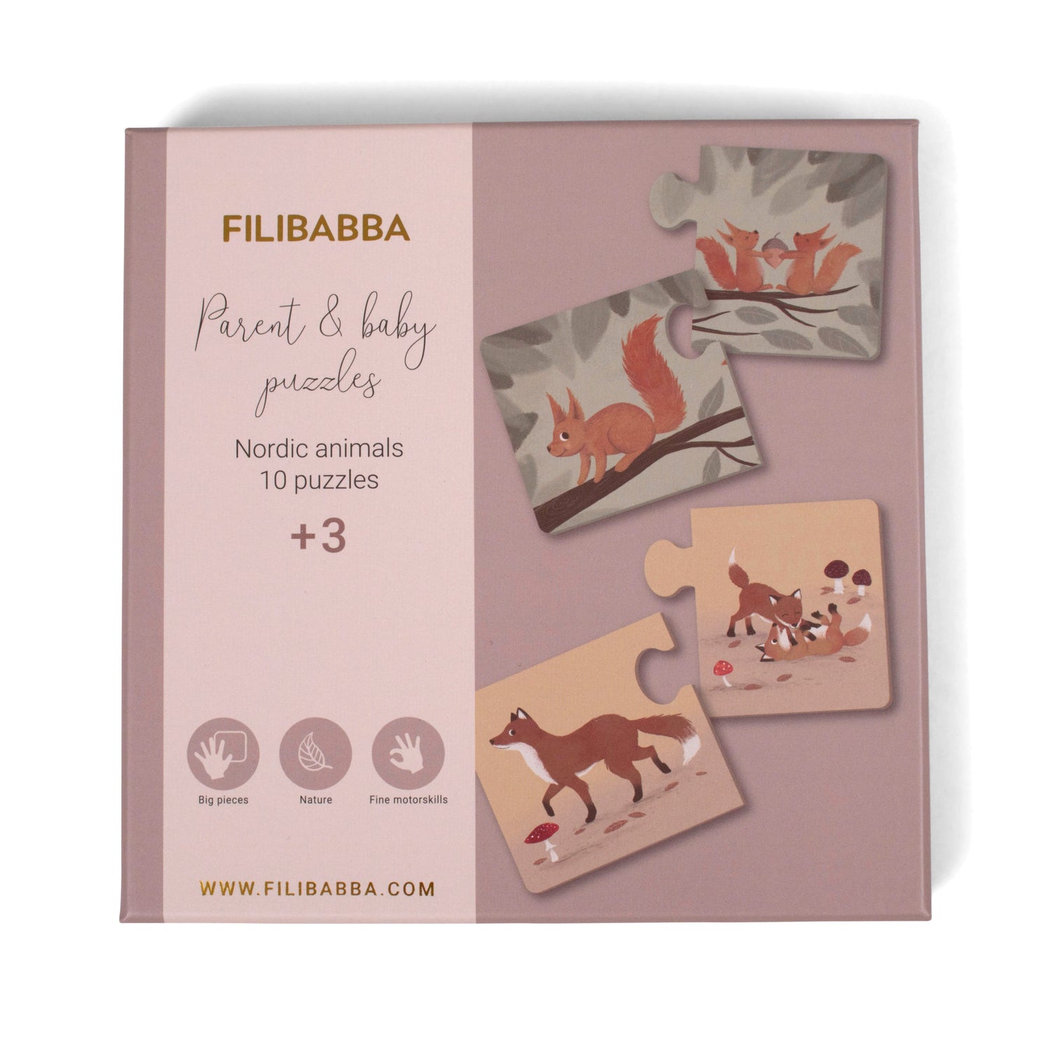 Filibabba Forældre og barn puslespil - Nordiske dyr - puslespil - MamaMilla