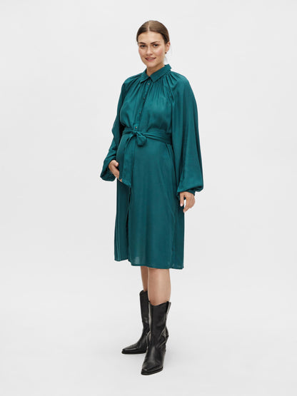 Mamalicious 2in1 Midi-Hemdkleid aus Viskose – Umstandsmode – MamaMilla