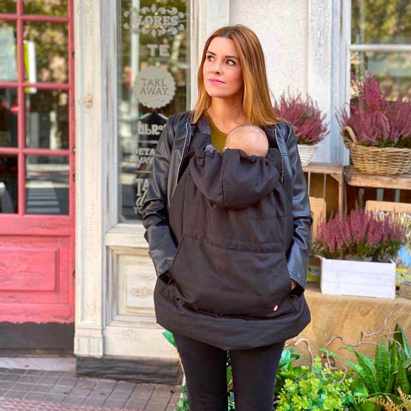 Wombat &amp; Co. vinterfodral för bärsele och swaddle - Charcoal Black/Grey - Bärskydd - MamaMilla